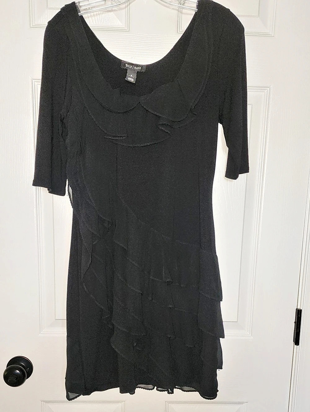 White House Black Market Black Tiered Mini Dress Size Small